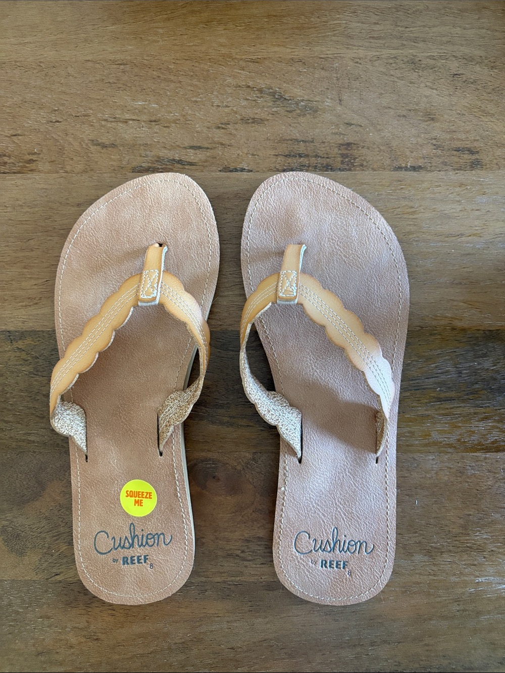 Reef- Women's Tan Scalloped Strap Sandals
